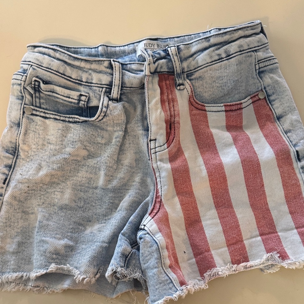 Judy Blue Women's Denim Shorts with Red Stripes